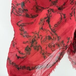 Elegant Red and Black Scarf